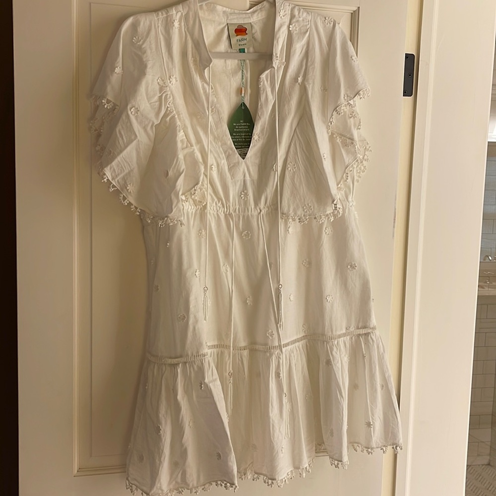 NWT Farm Rio 3D flower mini dress